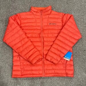 Columbia Jacket Mens Large Orange Doudoune Corelite Duck Down 700 Fill Puffer